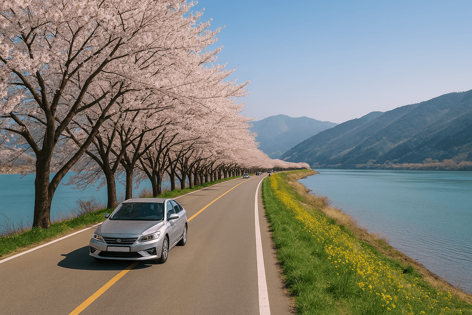 하동 섬진강 벚꽃길과 봄의 낭만 드라이브 여행