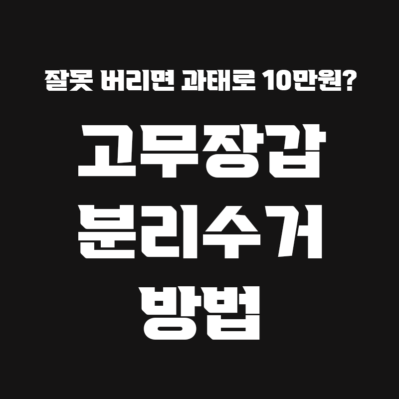 검정색 배경에 고무장갑 분리수거 방법이라고 흰색으로 적힌 썸네일
