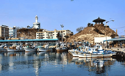 항구에 먹거리가 많음