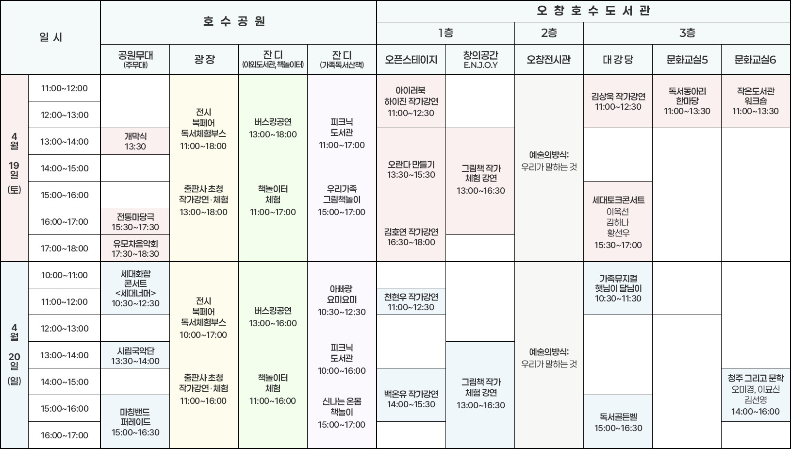 2025년 청주 독서대전 행사일정