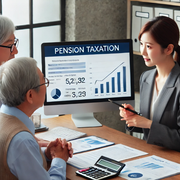 세무 전문가가 노령연금 과세와 관련해 설명해주는 모습