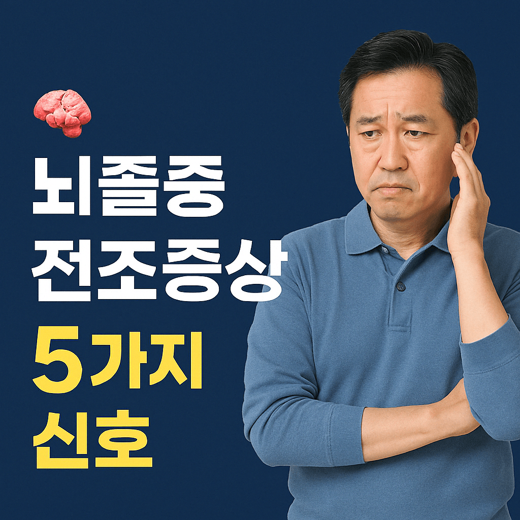 뇌졸중 전조증상, 중년 이후 절대 무시하면 안 되는 5가지 신호
