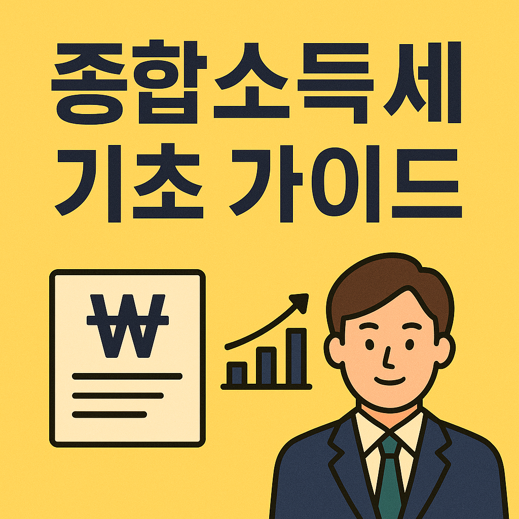 종합소득세 기초 가이드를 설명하는 심플한 한국어 재테크 썸네일 이미지
