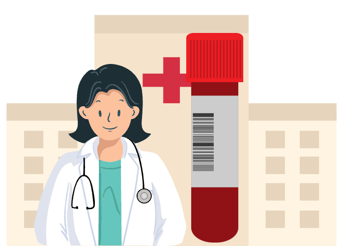 병원의사와-혈액샘플-모습