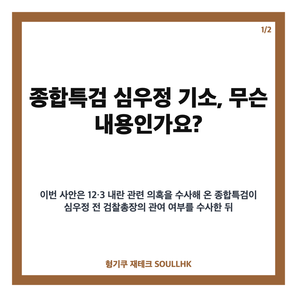 종합특검 심우정 기소, 내란 가담 혐의 불구속 기소 핵심 정리 카드뉴스 1