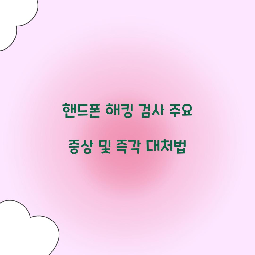 핸드폰 해킹 검사