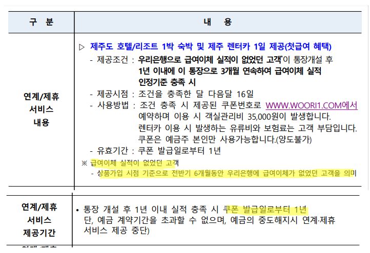우리은행-급여통장-혜택-제주도패키지