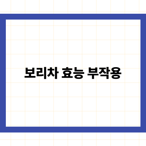 보리차 효능 부작용