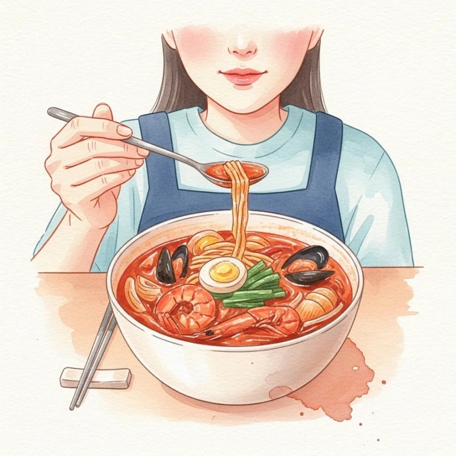진한 짬뽕 국물을 맛보는 순간의 설렘