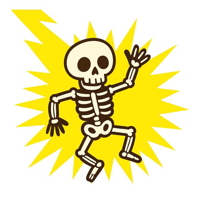 번개에 맞아 감전되는 사람 캐릭터를 단순한 일러스트로 표현한 이미지