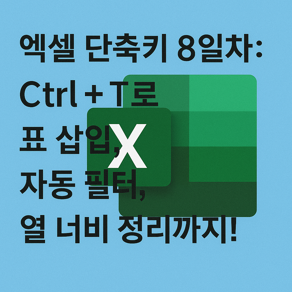 Ctrl + T로 표 삽입, 자동 필터, 열 너비 정리까지!