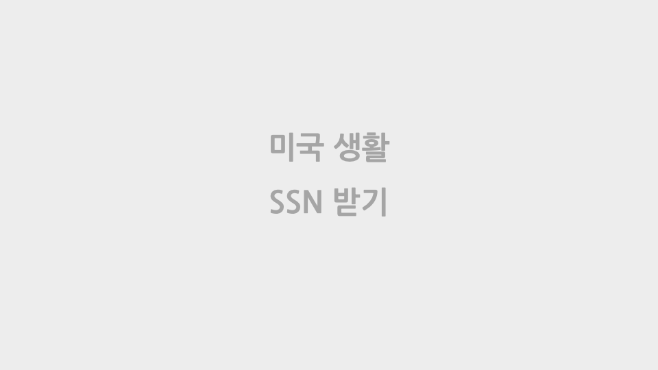 미국 생활 SSN 받기