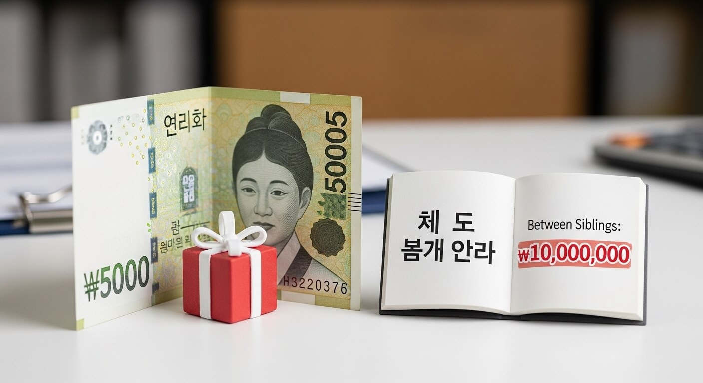 형제간 증여세 면제 한도액