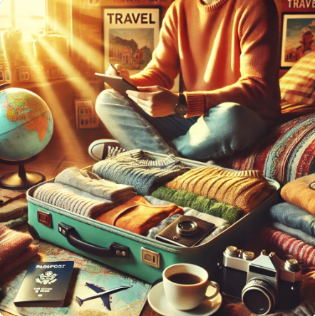 여행을 가기 위해 준비하는 이미지