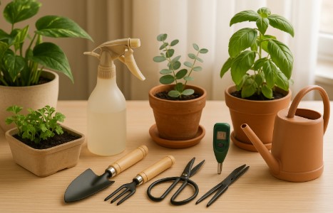 실내 원예 도구 사진