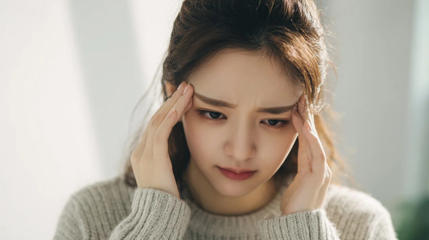 편두통으로 힘들어하는 사람