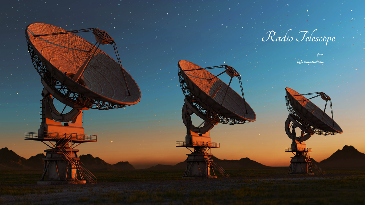 09 전파망원경 3개 C - Radio Telescope 밤하늘배경화면