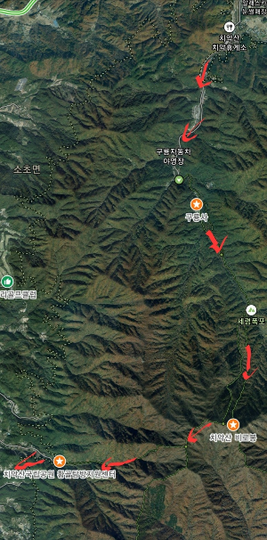 치악산 등산코스 지도