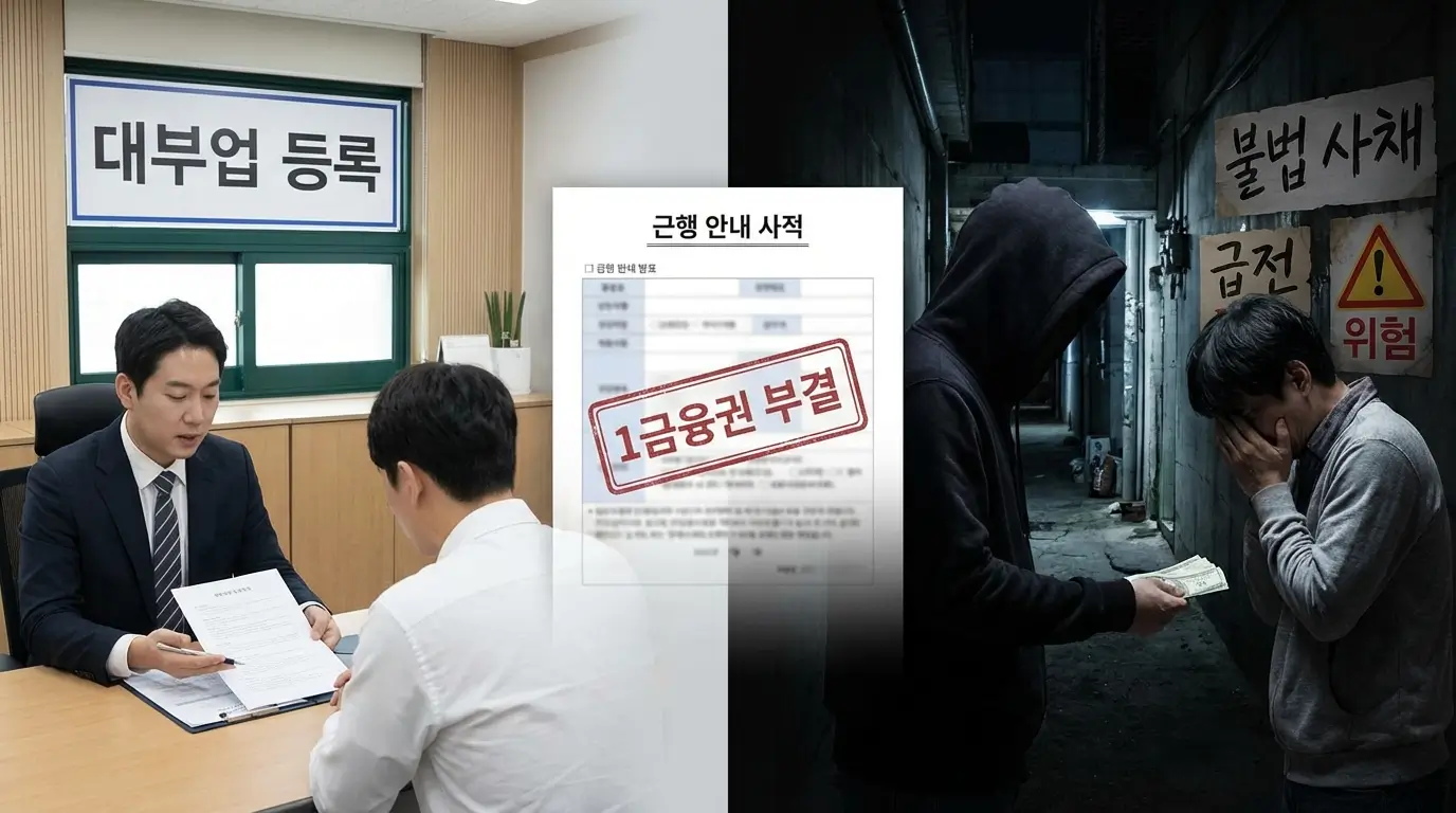 1금융권 부결 후 대부업 사채 차이 및 불법 사채업 자 위험성