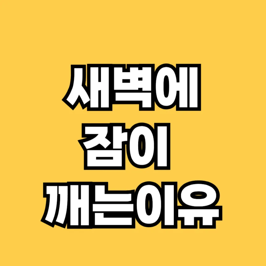 새벽에 잠이 깨는 이유