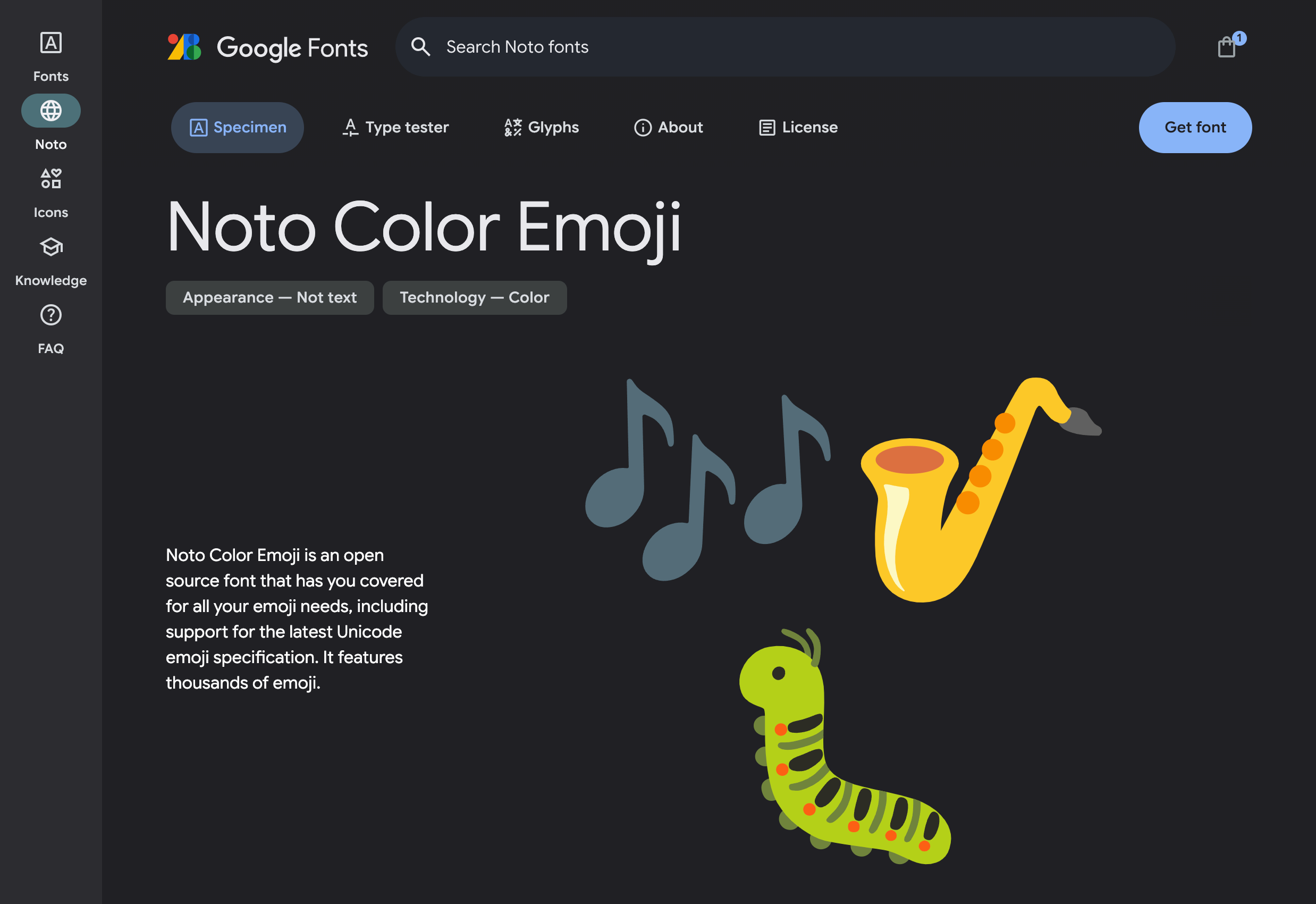 노토 컬러 이모지 구글 폰트 사이트
