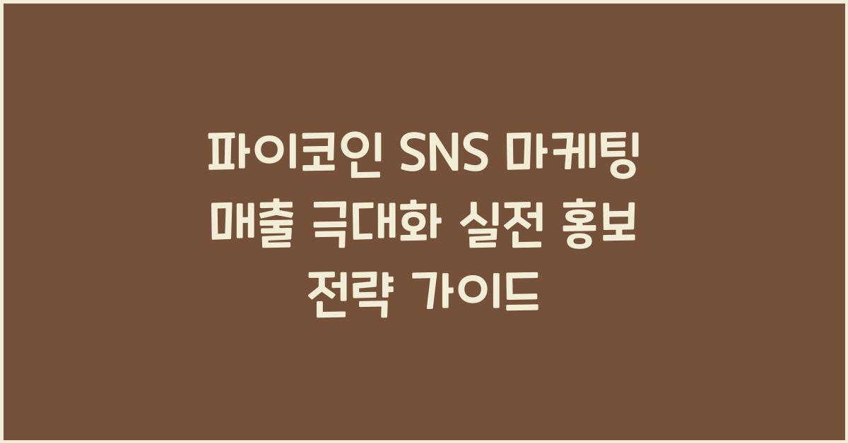 파이코인 SNS 마케팅