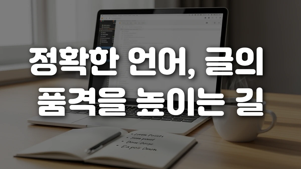 정확한 언어 글의 품격을 높이는 길