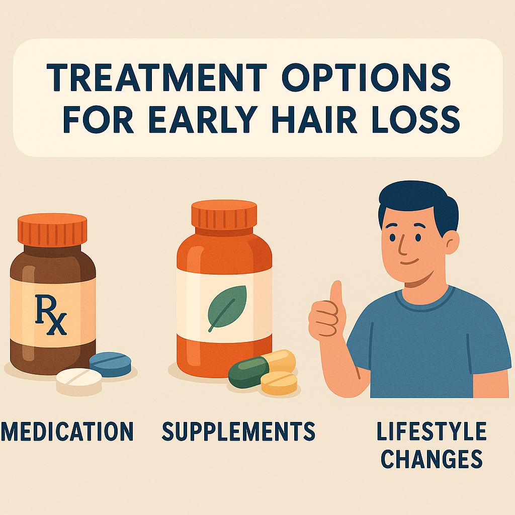 탈모 초기에 알아야 할 치료 옵션 이미지 만화체 그림