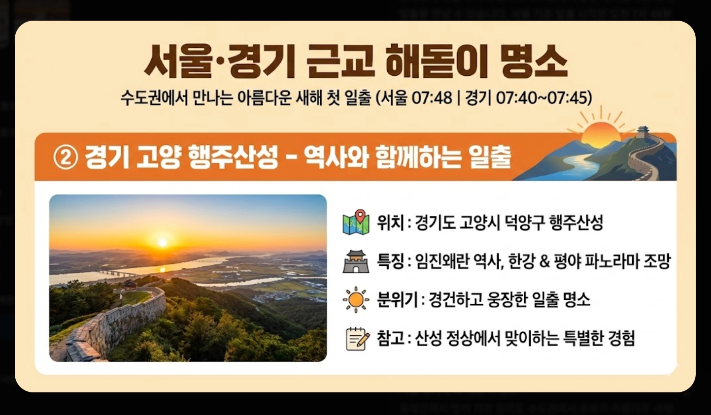 2026년 해돋이 시간 지역별 완벽 정리