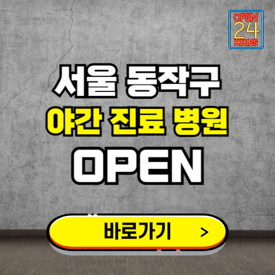 서울 동작구 야간진료 병원 찾기 ❘ 24시 심야 밤 늦게 여는 병원