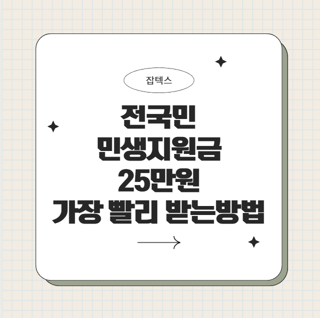 전국민 민생지원금 25만원, 가장 빨리 받는 방법은? 입금일