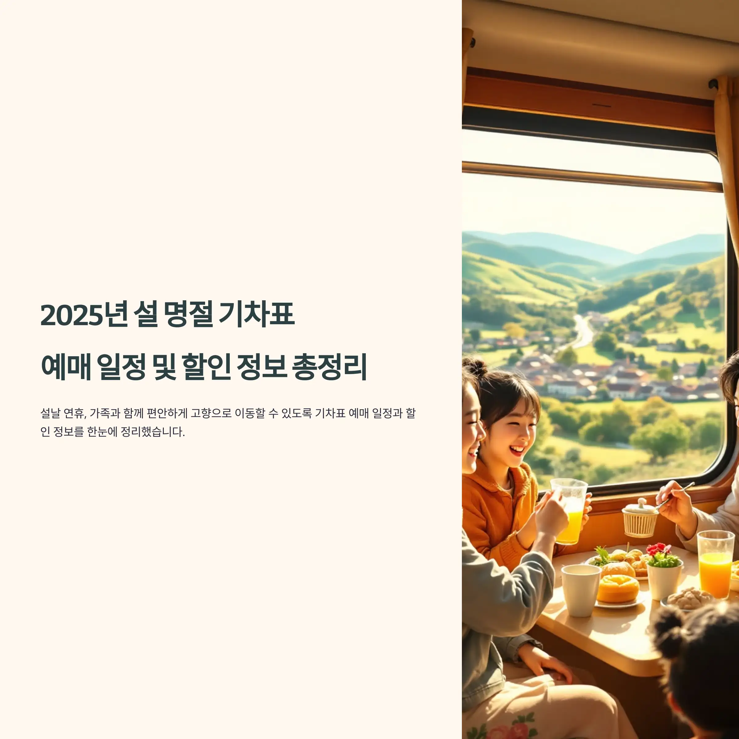 2025년 설 명절 기차표 예매 일정