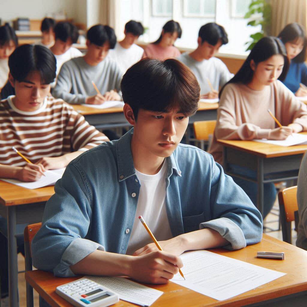 2025학년도수능시간표에맞춰모의고사와수능시험을보는학생들사진