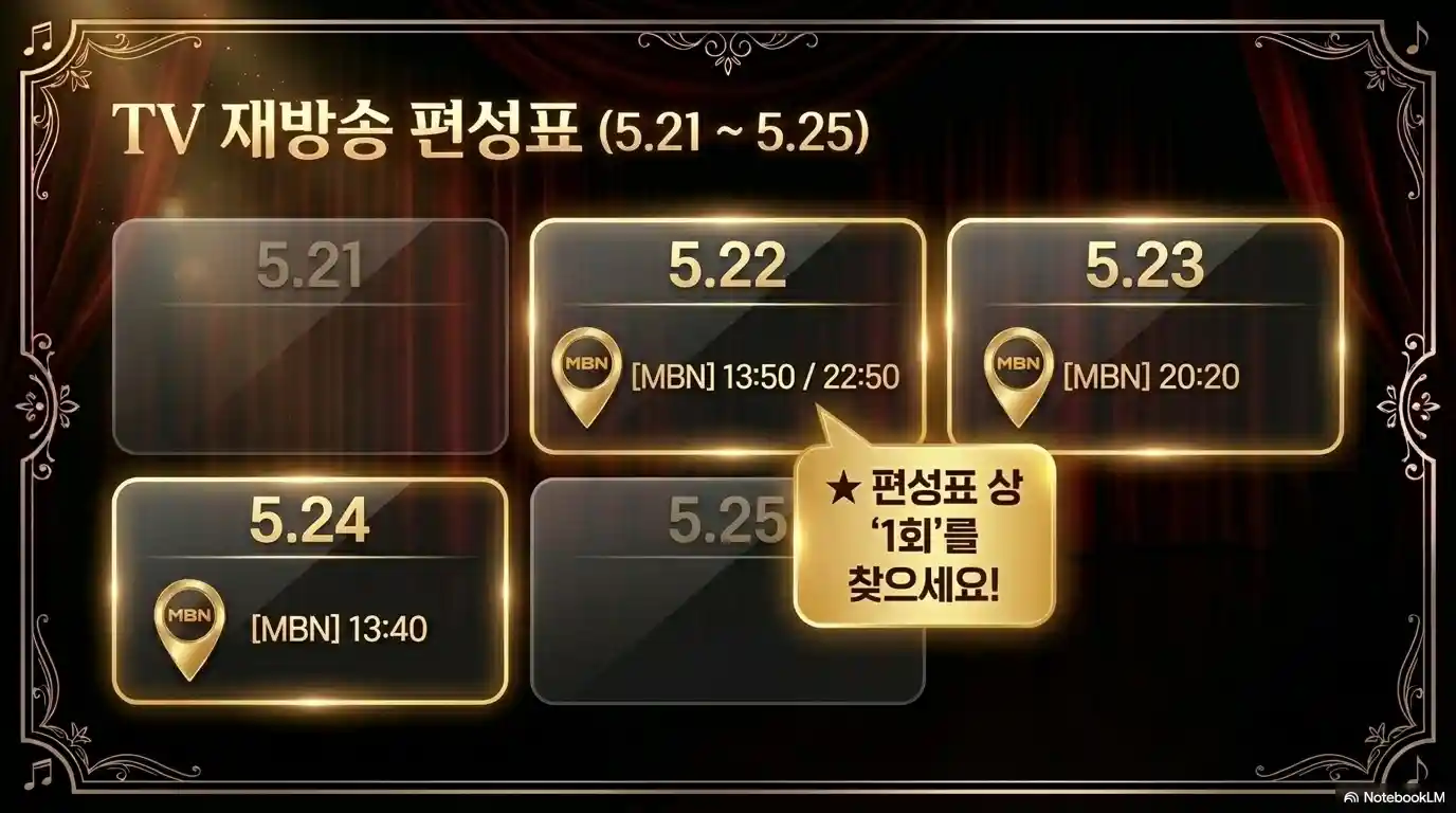 무명전설 디너쇼 재방송 TV 편성표