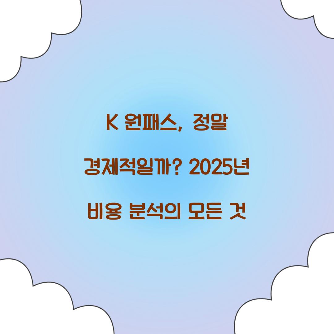 K 원패스, 정말 경제적일까? 비용 분석