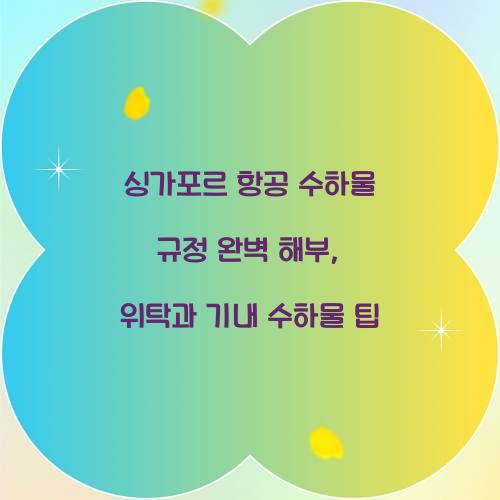 싱가포르 항공 수하물 규정