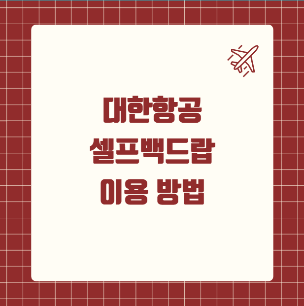 대한항공 셀프백드랍 이용 방법