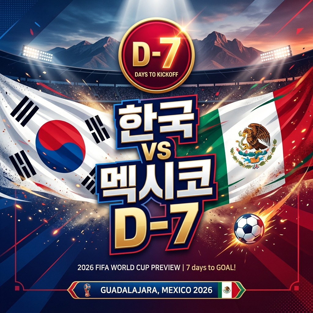 2026 월드컵 한국 멕시코 D-7 프리뷰 고지대 전술 분석 썸네일