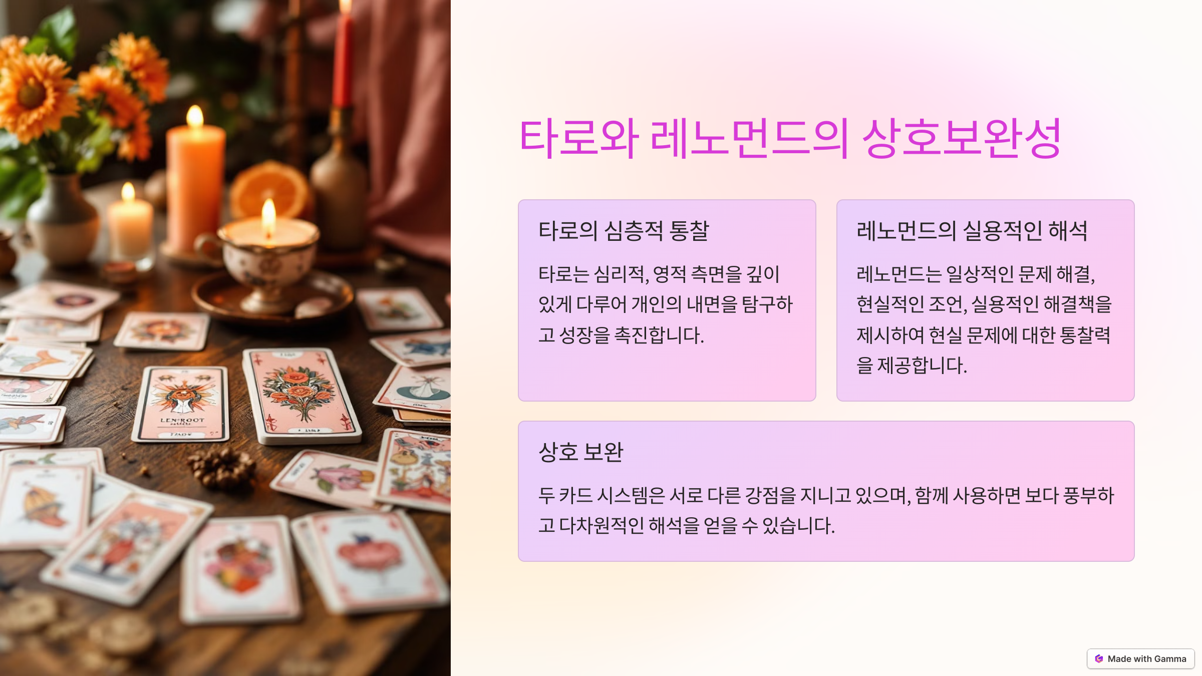 타로와 레노먼드 보완성