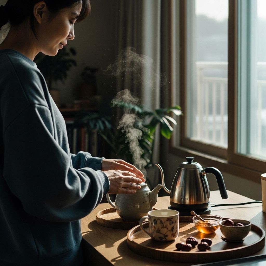 천안시 친환경 보일러 지원금&amp;#44; 차를 준비하는 여성