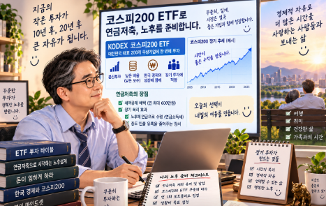 코스피200 ETF 연금저축으로 노후 준비하는 중년 직장인