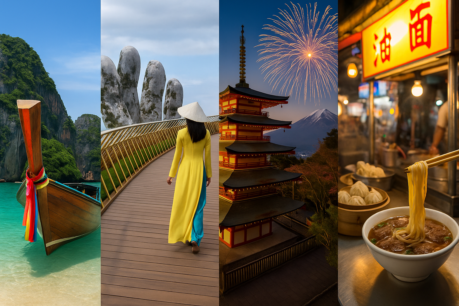 아시아 여름 휴가지 베트남 태국 일본 대만