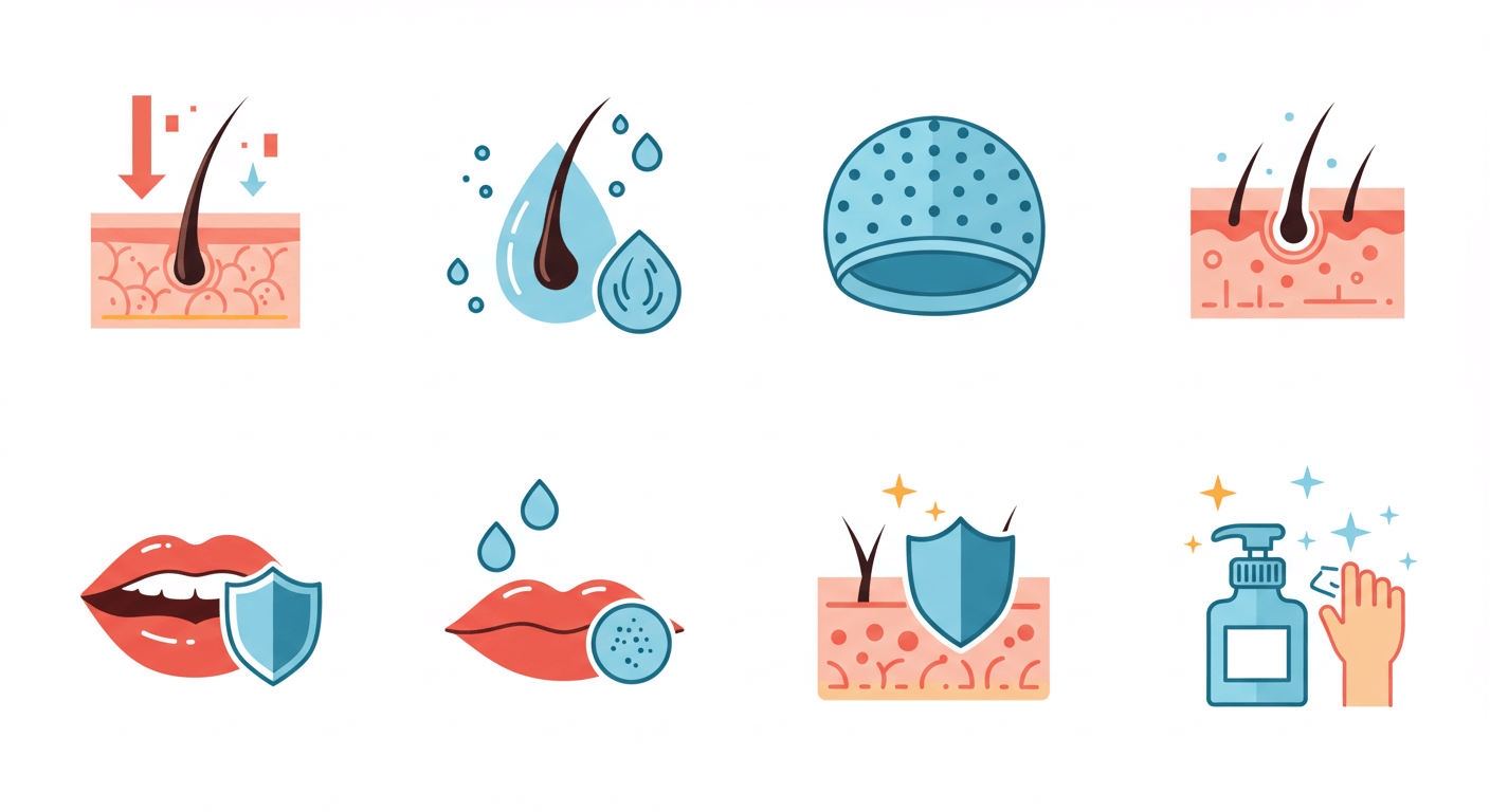 2. 피부·모발·점막 부작용 (탈모, 구강염, 피부 건조 등)