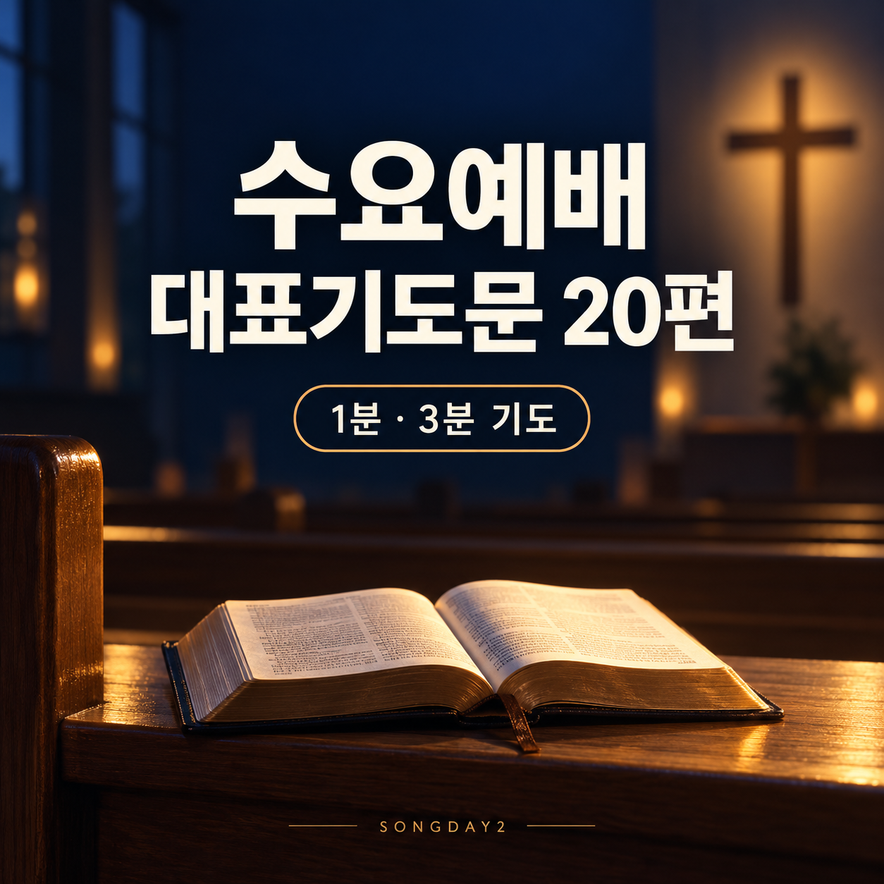 수요예배 대표기도문 100개와 1분·3분 기도 안내 표지
