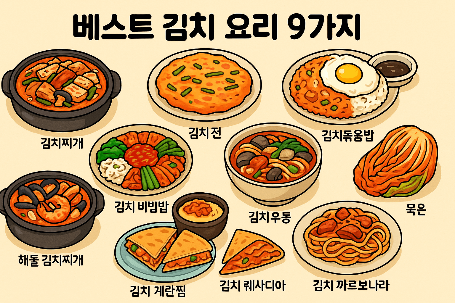 김장철 활용 김치요리 베스트 9: 절대 실패 없는 조합