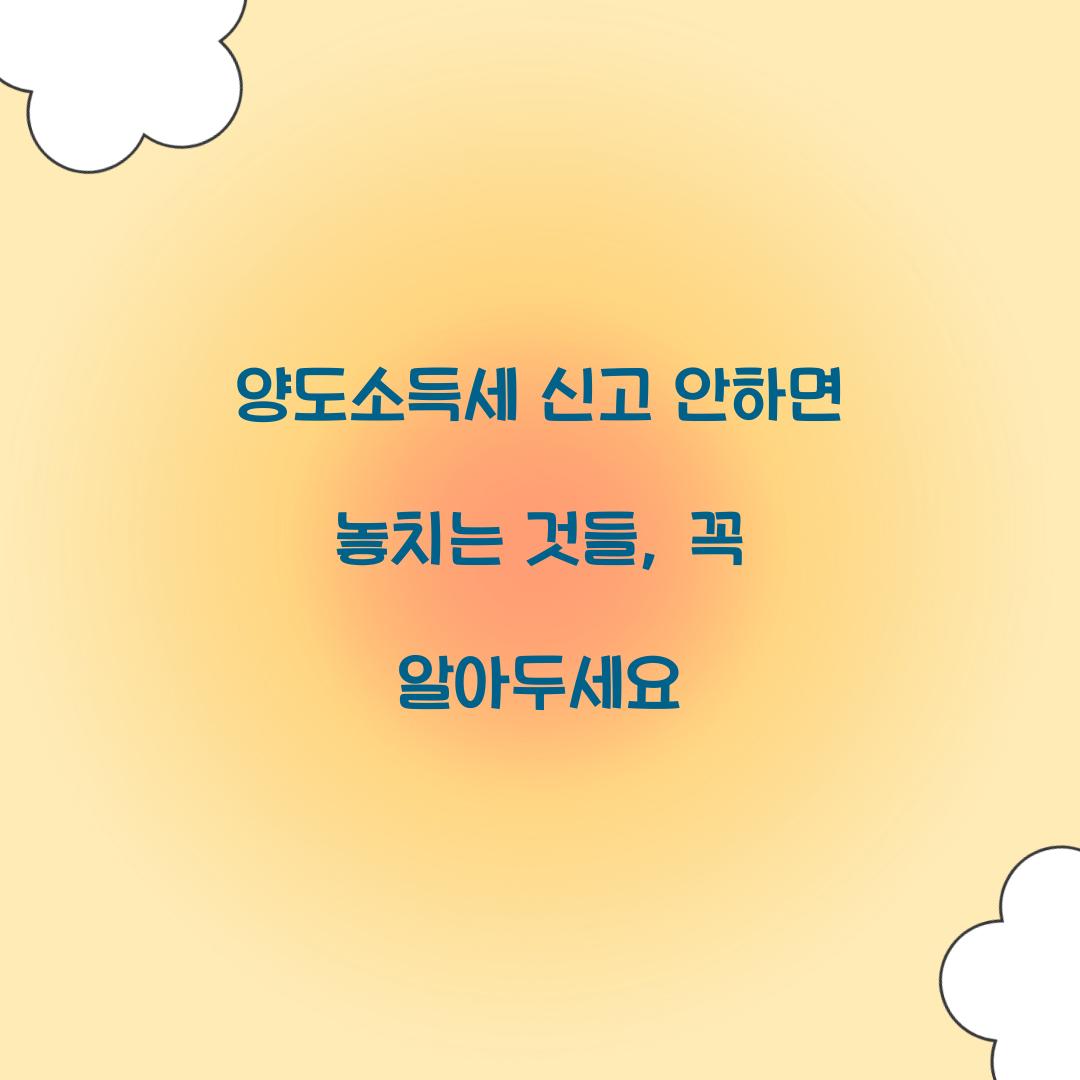 양도소득세 신고 안하면