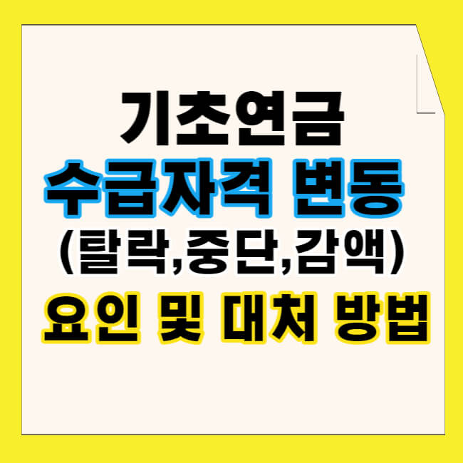 기초연금 수급자격 변동 요인 및 대처 방법