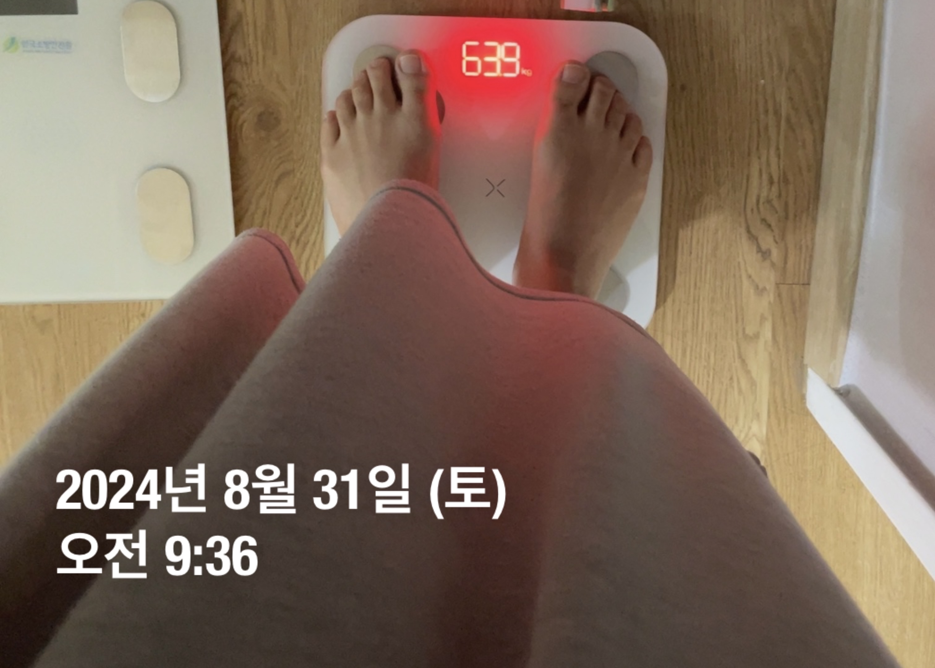 2024년 8월 31일 몸무게 측정 결과 사진
