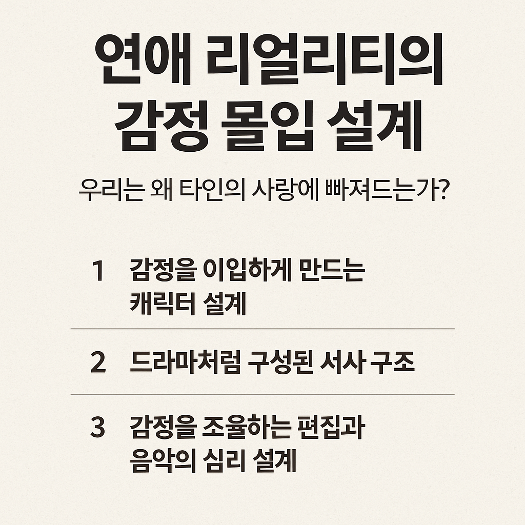 연애 리얼리티의 감정 몰입 설계