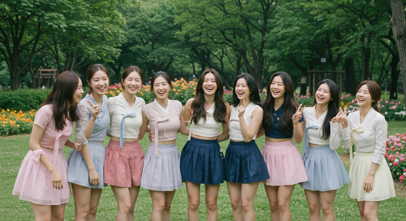 개량한복을 입은 여성들